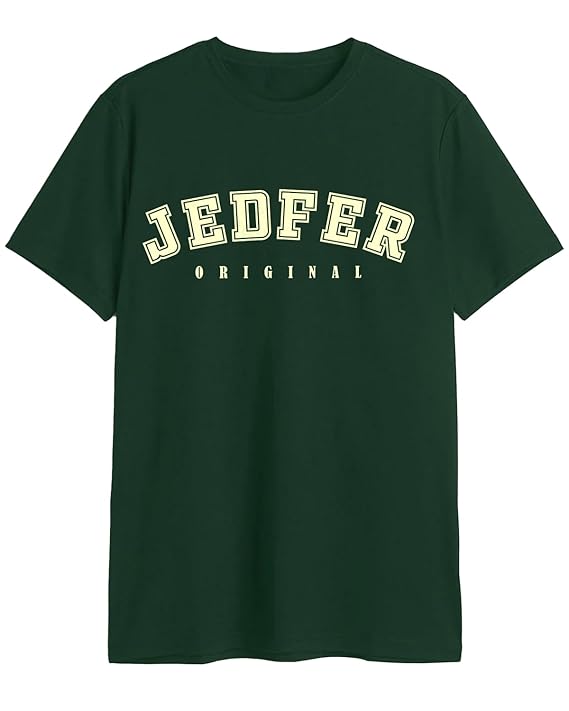 JEDFER Pure Cotton Half Sleeve, Original Printed Design, Round Neck T-Shirts for Men's