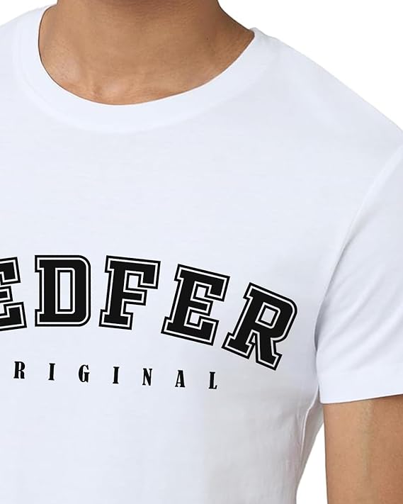 JEDFER Pure Cotton Half Sleeve, Original Printed Design, Round Neck T-Shirts for Men's