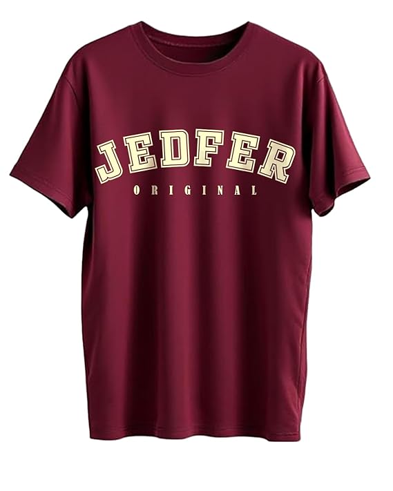 JEDFER Pure Cotton Half Sleeve, Original Printed Design, Round Neck T-Shirts for Men's