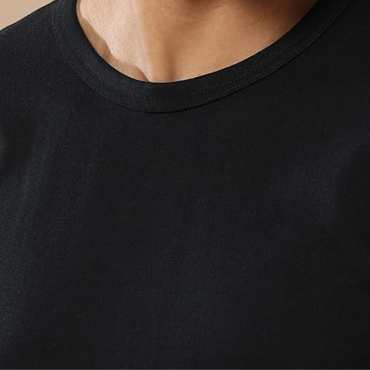 JEDFER Pure Cotton Half Sleeve, Solid, Round Neck T-Shirts for Men's