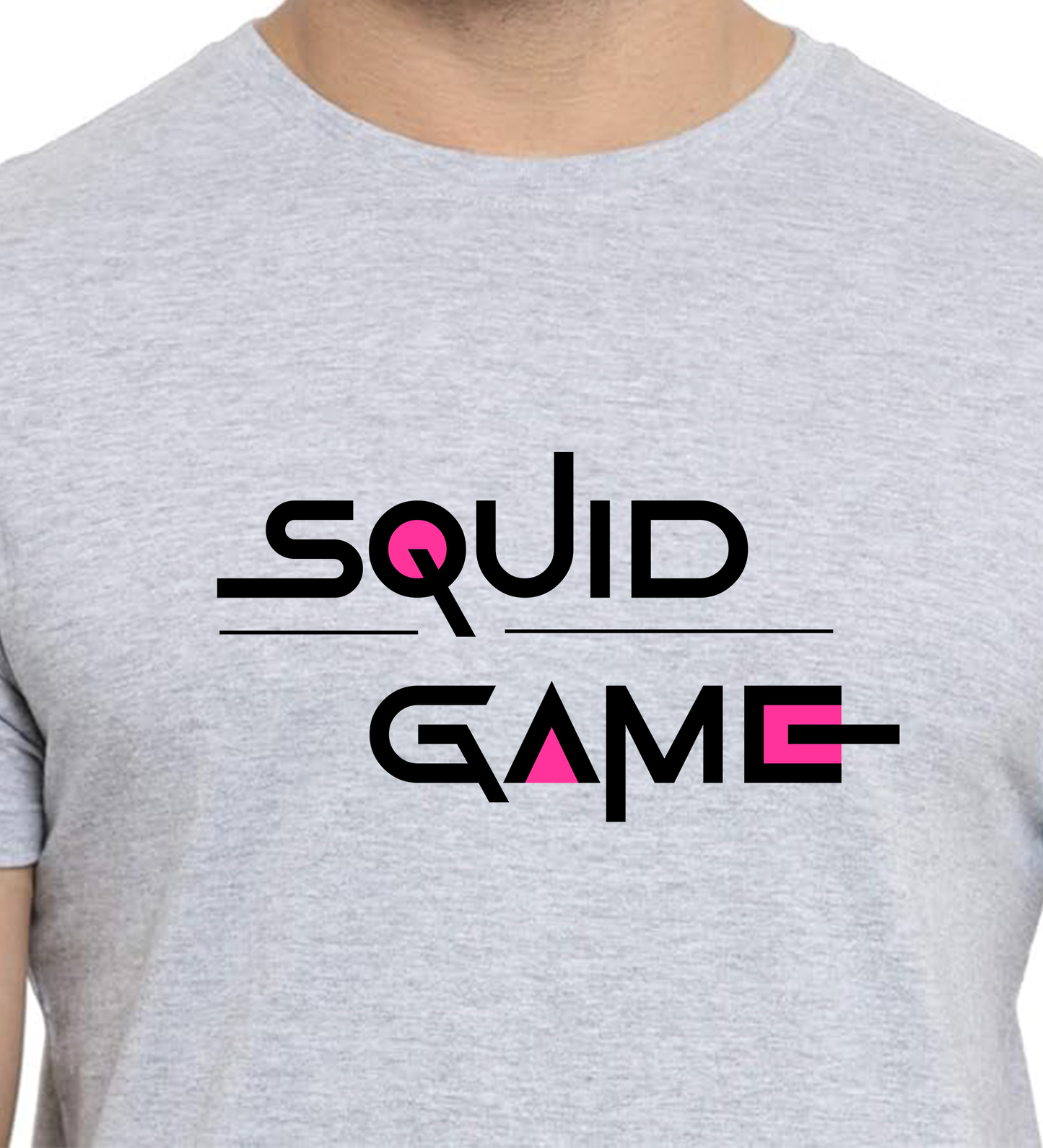 JEDFER Men's 100% Cotton, Half Sleeve, Regular Fit, Round Neck, Squid Game Graphic Printed T-Shirts
