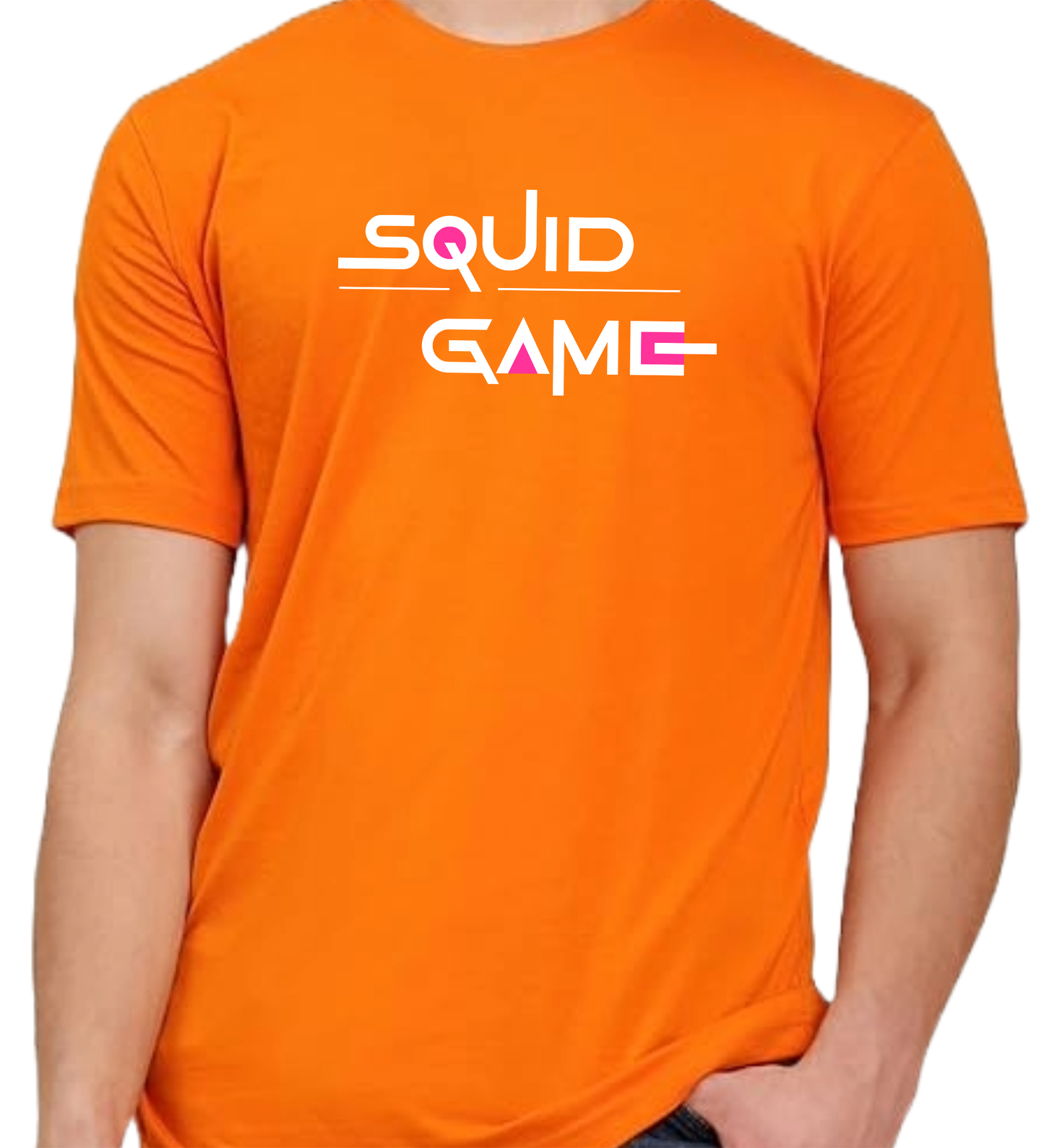 JEDFER Men's 100% Cotton, Half Sleeve, Regular Fit, Round Neck, Squid Game Graphic Printed T-Shirts