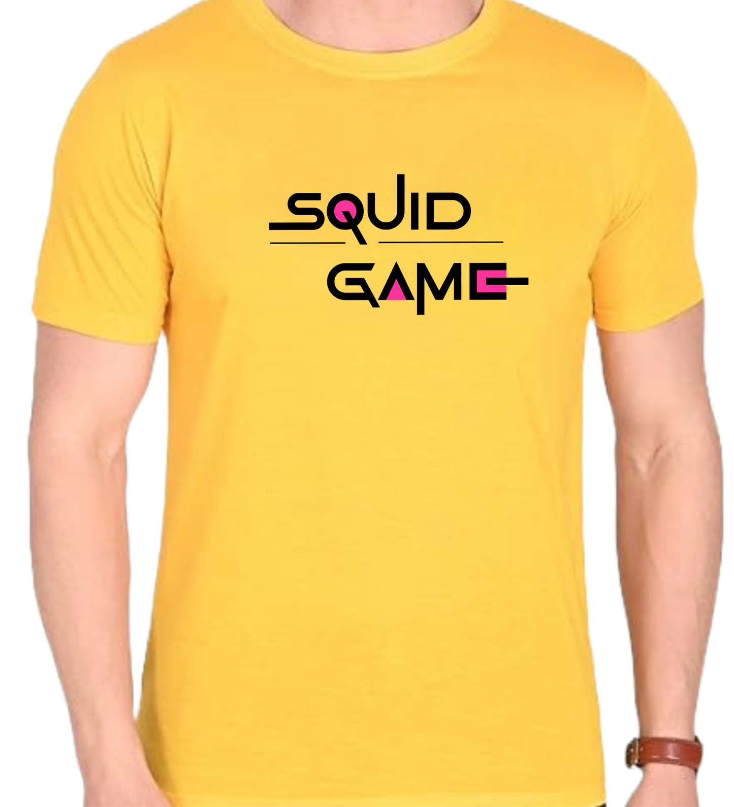 JEDFER Men's 100% Cotton, Half Sleeve, Regular Fit, Round Neck, Squid Game Graphic Printed T-Shirts
