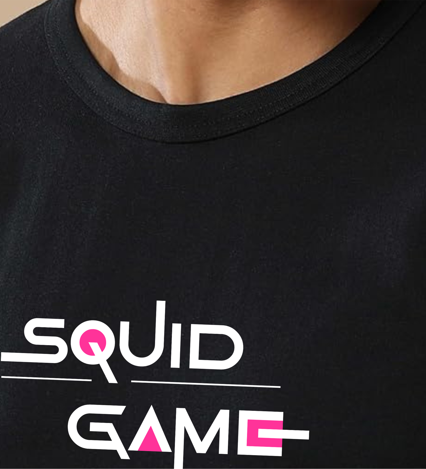 JEDFER Men's 100% Cotton, Half Sleeve, Regular Fit, Round Neck, Squid Game Graphic Printed T-Shirts