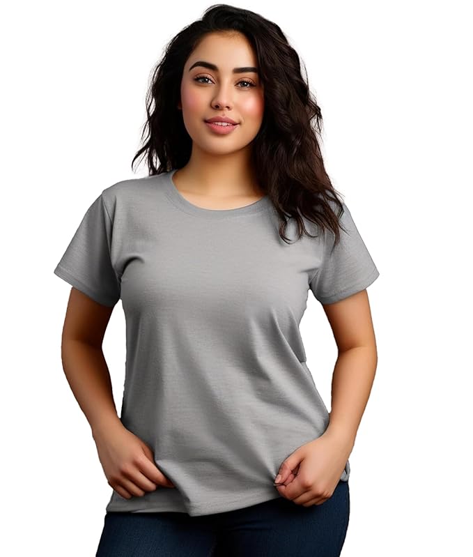 JEDFER 100% Cotton Solid T-Shirts for Women's