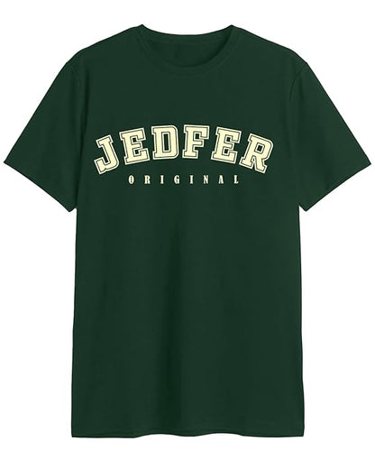 JEDFER Pure Cotton Half Sleeve, Original Printed Design, Round Neck T-Shirts for Men's