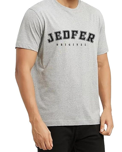 JEDFER Pure Cotton Half Sleeve, Original Printed Design, Round Neck T-Shirts for Men's
