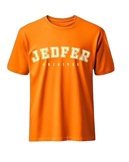 JEDFER Pure Cotton Half Sleeve, Original Printed Design, Round Neck T-Shirts for Men's