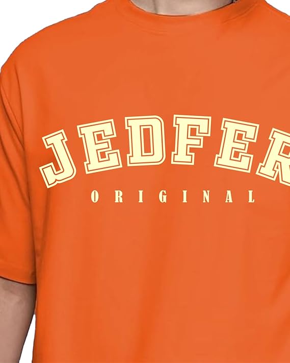 JEDFER Pure Cotton Half Sleeve, Original Printed Design, Round Neck T-Shirts for Men's