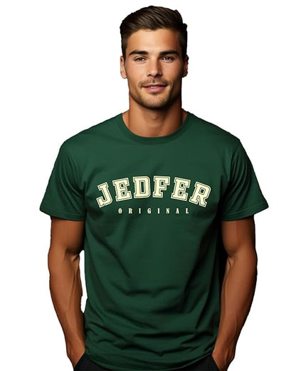 JEDFER Pure Cotton Half Sleeve, Original Printed Design, Round Neck T-Shirts for Men's