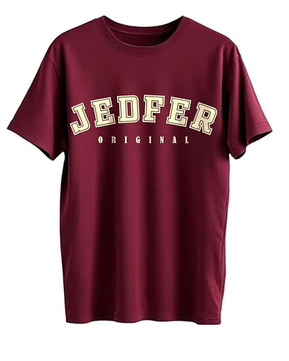 JEDFER Pure Cotton Half Sleeve, Original Printed Design, Round Neck T-Shirts for Men's