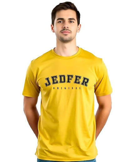 JEDFER Pure Cotton Half Sleeve, Original Printed Design, Round Neck T-Shirts for Men's