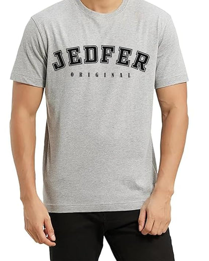 JEDFER Pure Cotton Half Sleeve, Original Printed Design, Round Neck T-Shirts for Men's