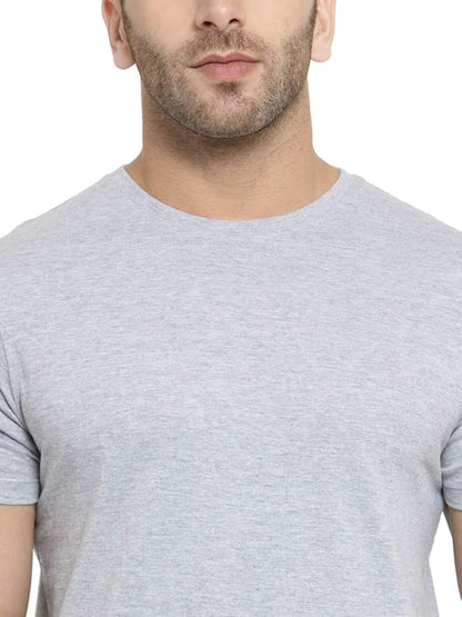 JEDFER Pure Cotton Half Sleeve, Solid, Round Neck T-Shirts for Men's
