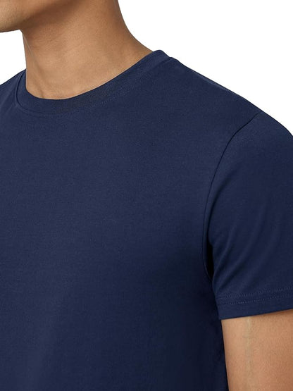 JEDFER Pure Cotton Half Sleeve, Solid, Round Neck T-Shirts for Men's