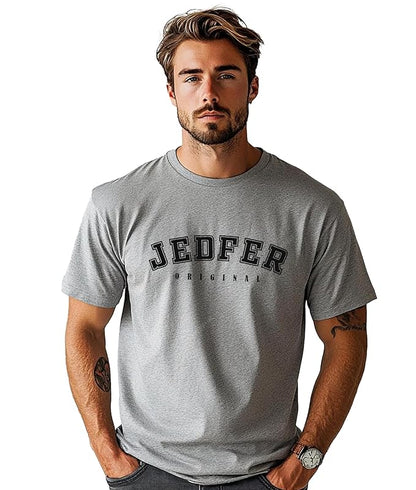 JEDFER Pure Cotton Half Sleeve, Original Printed Design, Round Neck T-Shirts for Men's