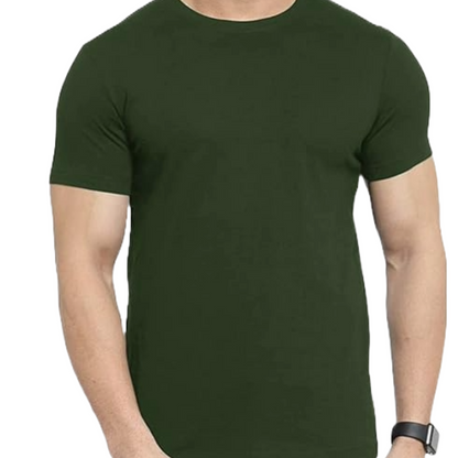 JEDFER Pure Cotton Half Sleeve, Solid, Round Neck T-Shirts for Men's