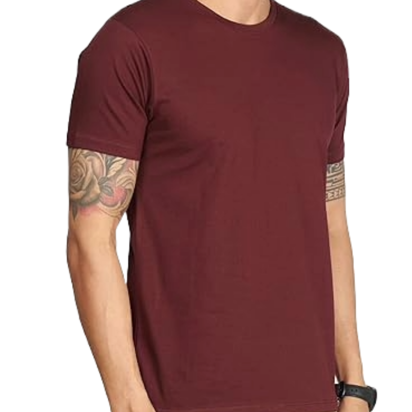 JEDFER Pure Cotton Half Sleeve, Solid, Round Neck T-Shirts for Men's