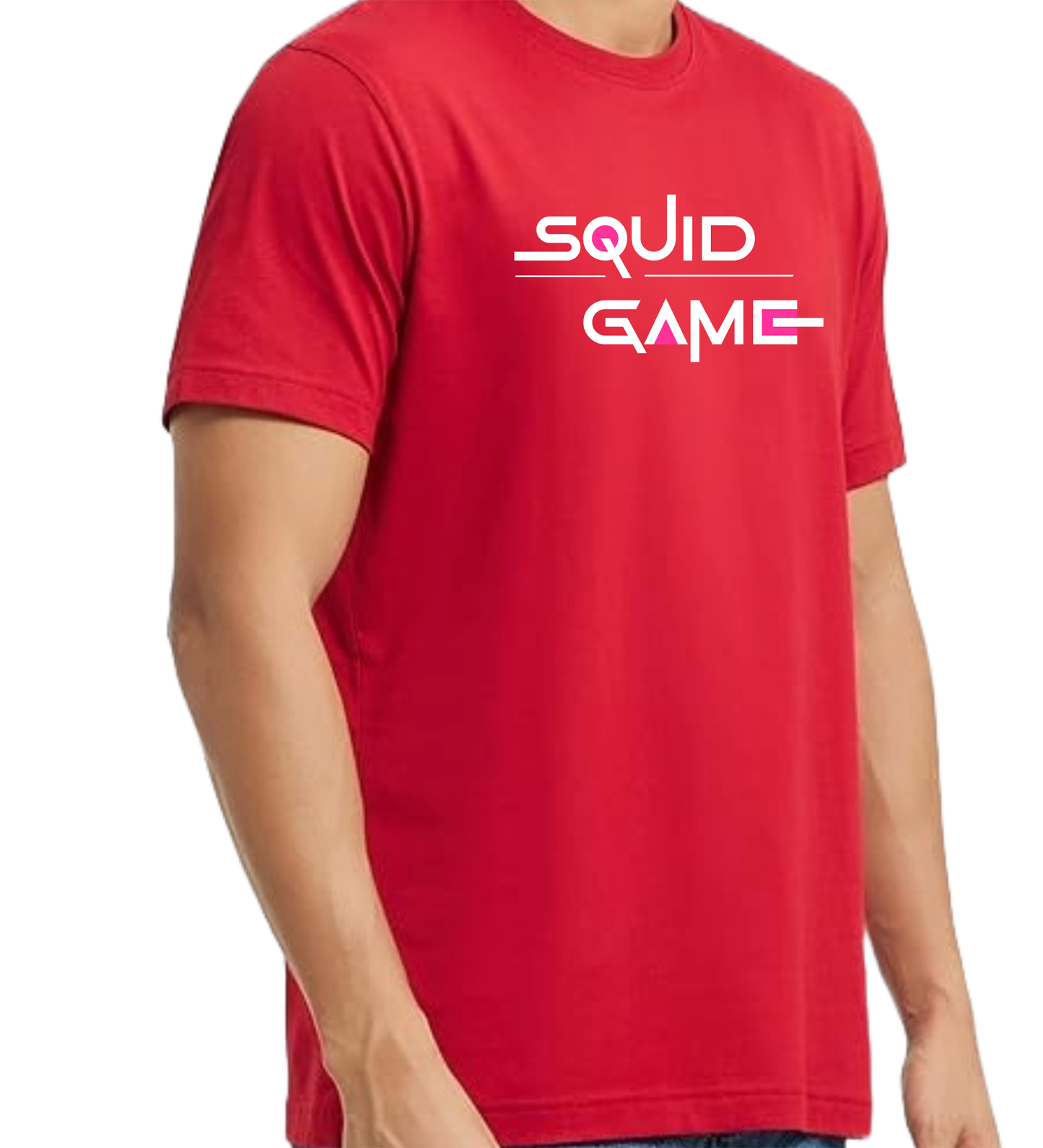 JEDFER Men's 100% Cotton, Half Sleeve, Regular Fit, Round Neck, Squid Game Graphic Printed T-Shirts