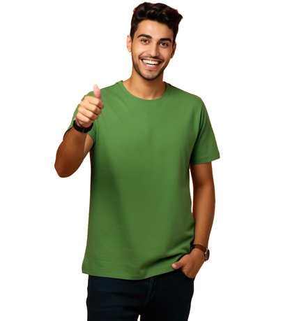 JEDFER Pure Cotton Half Sleeve, Solid, Round Neck T-Shirts for Men's