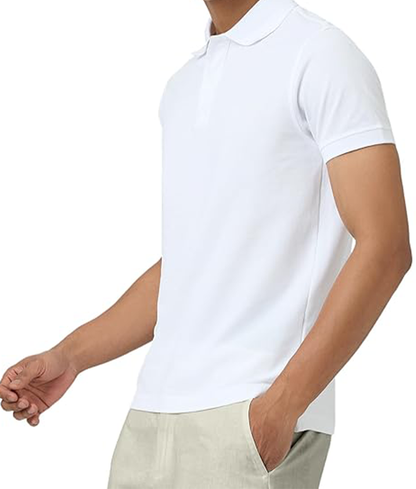 JEDFER Men's Solid Cotton Blend Polo T Shirt | Regular Fit | Collar Polo| Half Sleeves