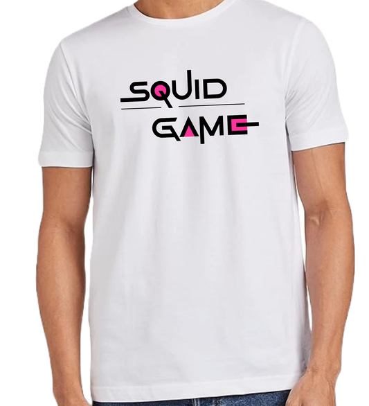 JEDFER Men's 100% Cotton, Half Sleeve, Regular Fit, Round Neck, Squid Game Graphic Printed T-Shirts