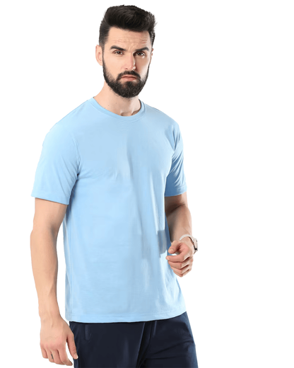 JEDFER Pure Cotton Half Sleeve, Solid, Round Neck T-Shirts for Men's