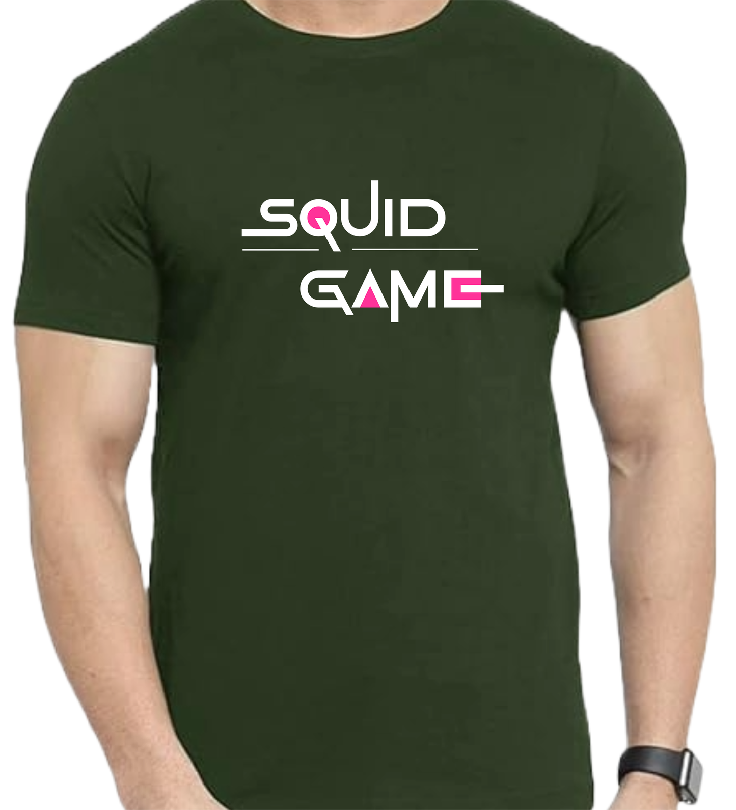 JEDFER Men's 100% Cotton, Half Sleeve, Regular Fit, Round Neck, Squid Game Graphic Printed T-Shirts