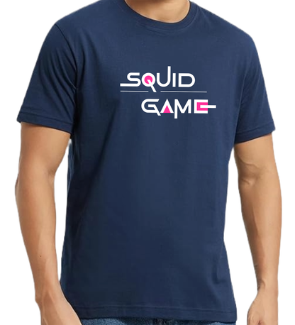 JEDFER Men's 100% Cotton, Half Sleeve, Regular Fit, Round Neck, Squid Game Graphic Printed T-Shirts