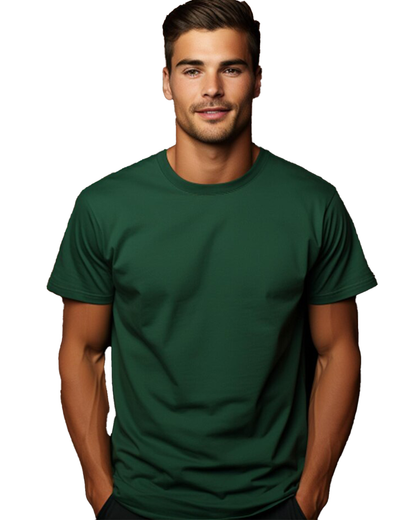 JEDFER Pure Cotton Half Sleeve, Solid, Round Neck T-Shirts for Men's