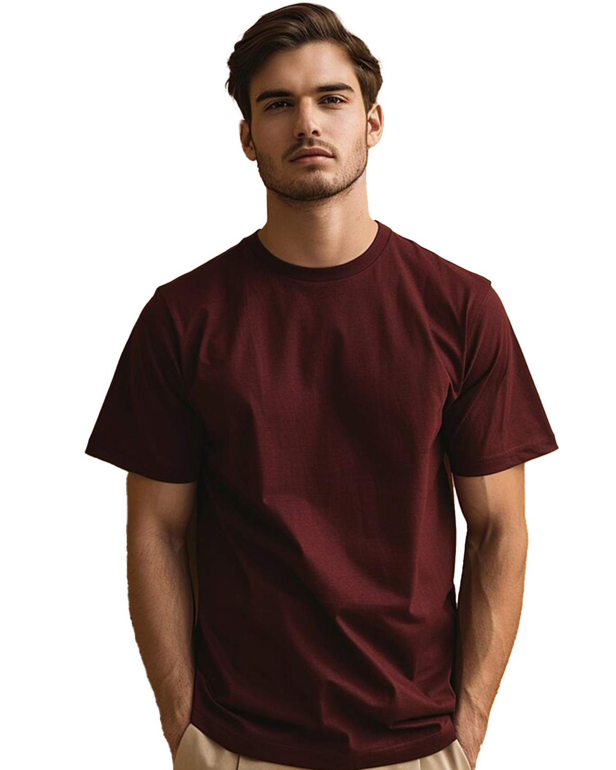 JEDFER Pure Cotton Half Sleeve, Solid, Round Neck T-Shirts for Men's