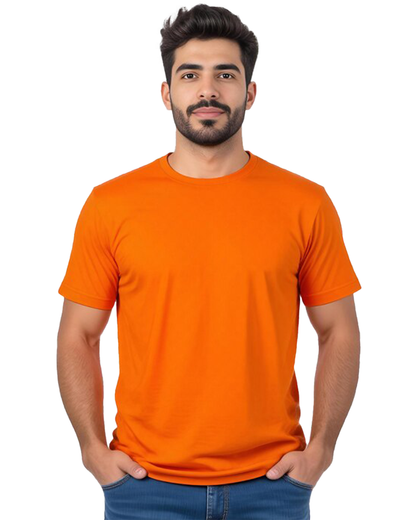 JEDFER Pure Cotton Half Sleeve, Solid, Round Neck T-Shirts for Men's