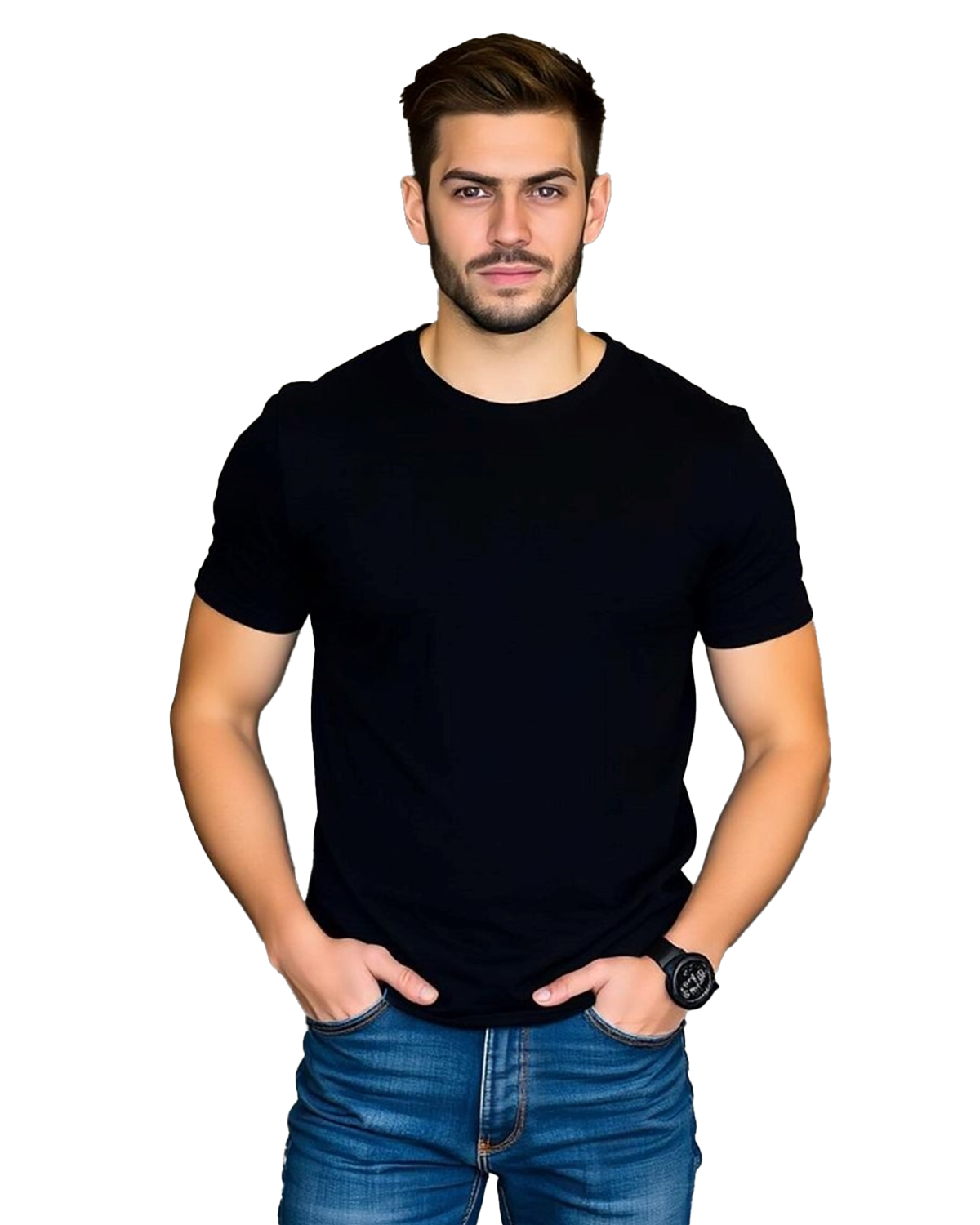 JEDFER Pure Cotton Half Sleeve, Solid, Round Neck T-Shirts for Men's