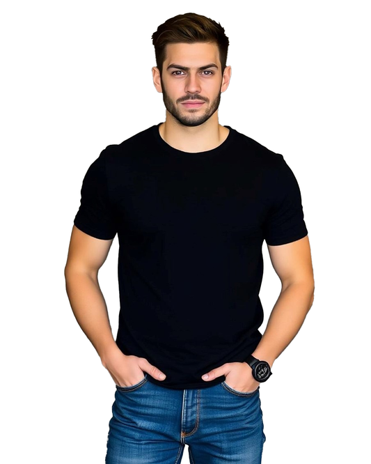 JEDFER Pure Cotton Half Sleeve, Solid, Round Neck T-Shirts for Men's