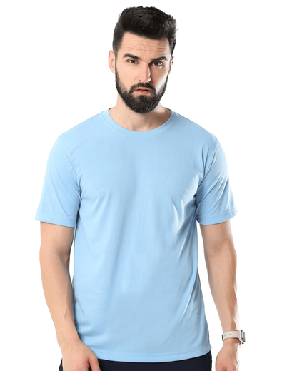 JEDFER Pure Cotton Half Sleeve, Solid, Round Neck T-Shirts for Men's